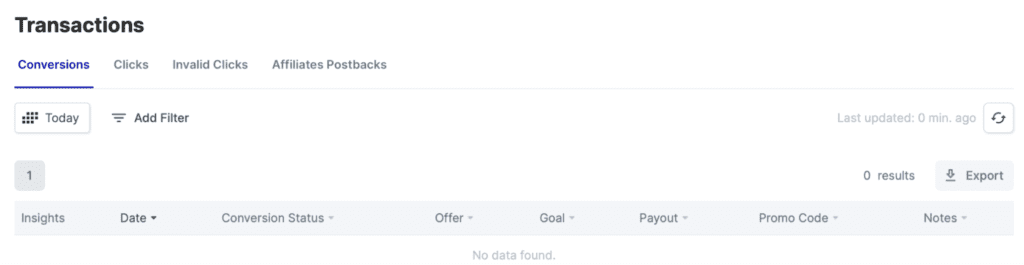 transactions section