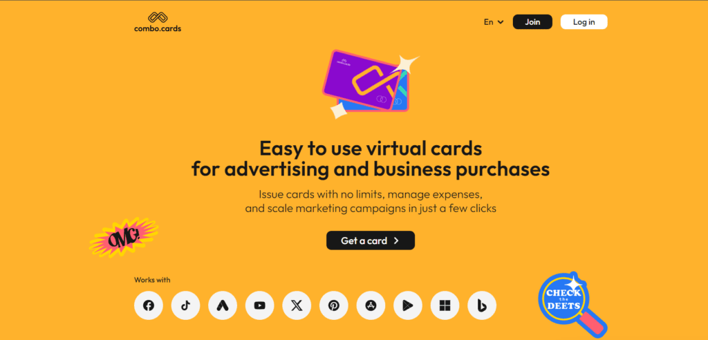 combo cards homepage