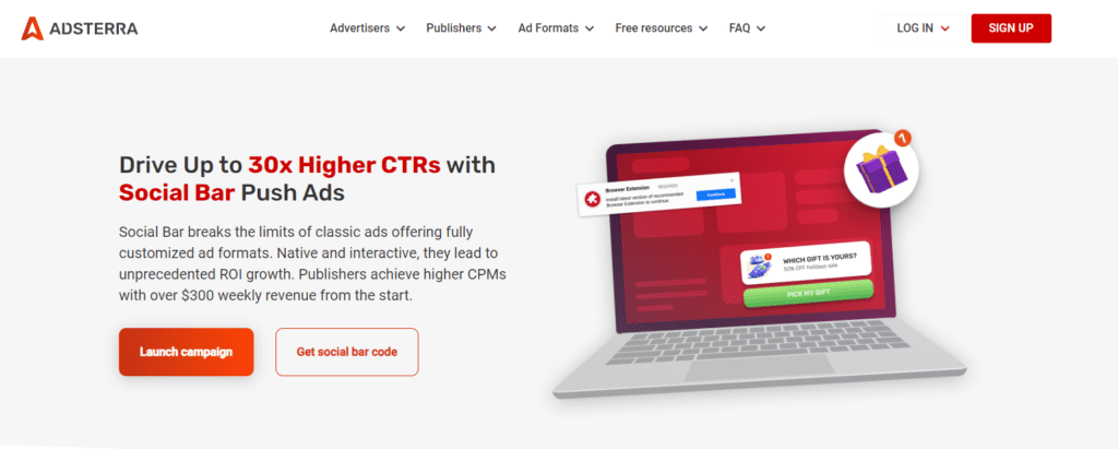 adsterra main page