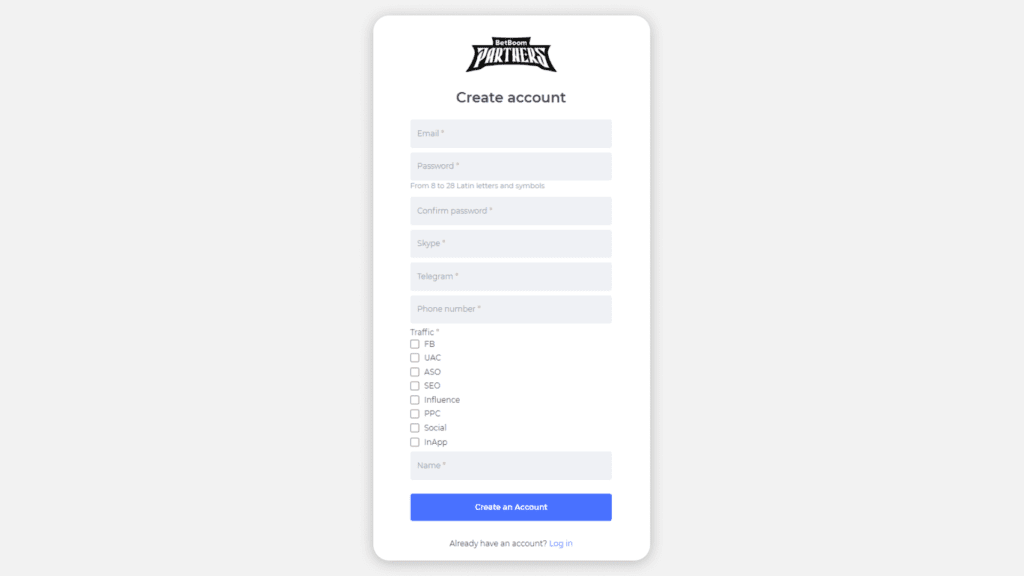 betboom partners registration page