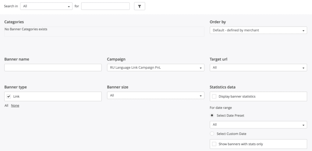 banners & links section