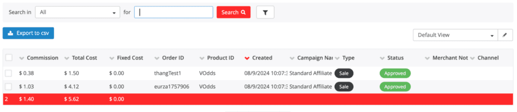 reports page