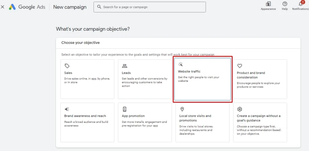 google ads screenshot