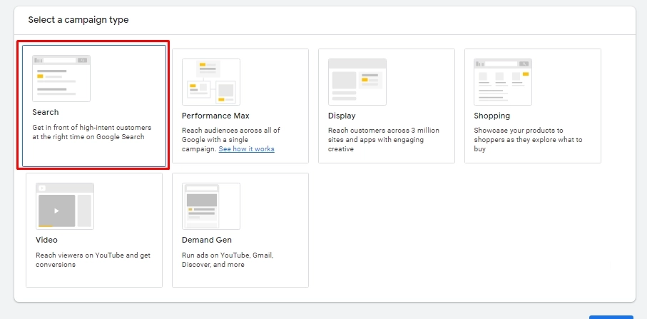 google ads interface