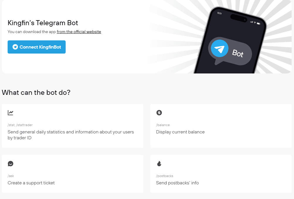 Kingfin's telegram bot