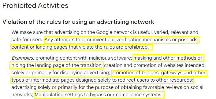 Google Ads policies and guidelines