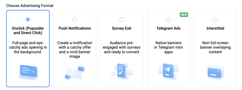 advertising formats available in propellerads
