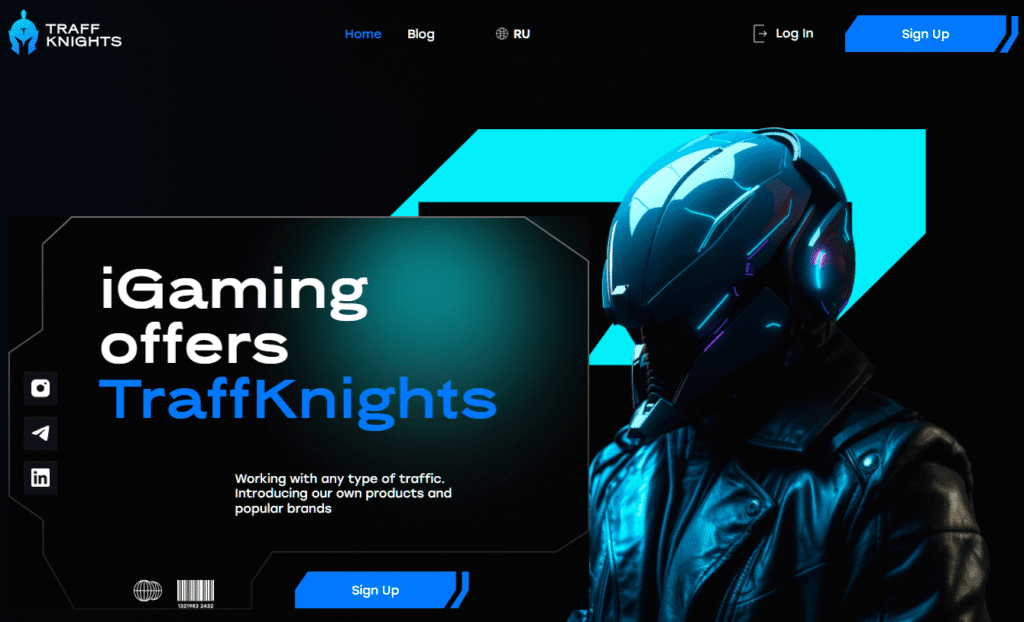 TraffKnights homepage screenshot