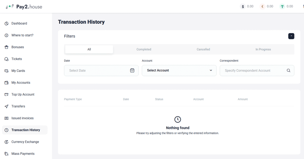AffDays the transaction history