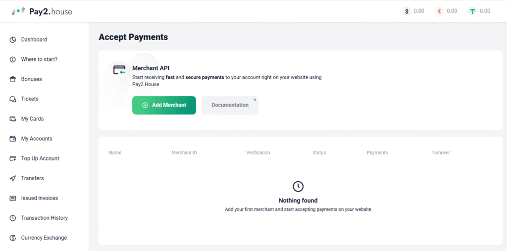 AffDays accept payments tab
