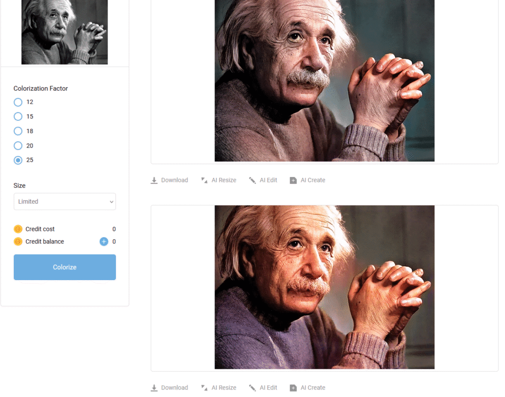recoloring clothes of albert einstein