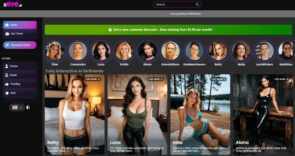 xeve ai homepage screenshot