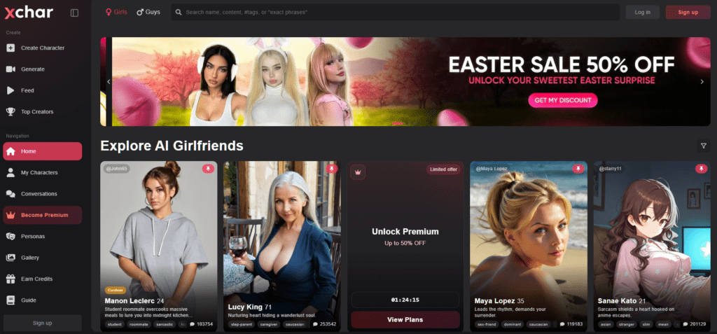 xchar homepage screenshot