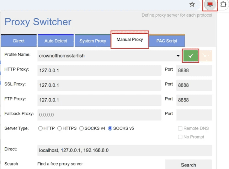 AffDays manual proxy set up in Chrome