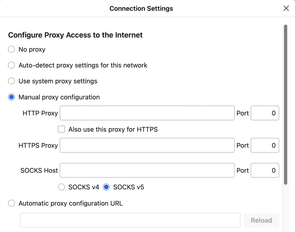 AffDays connection settings in firefox