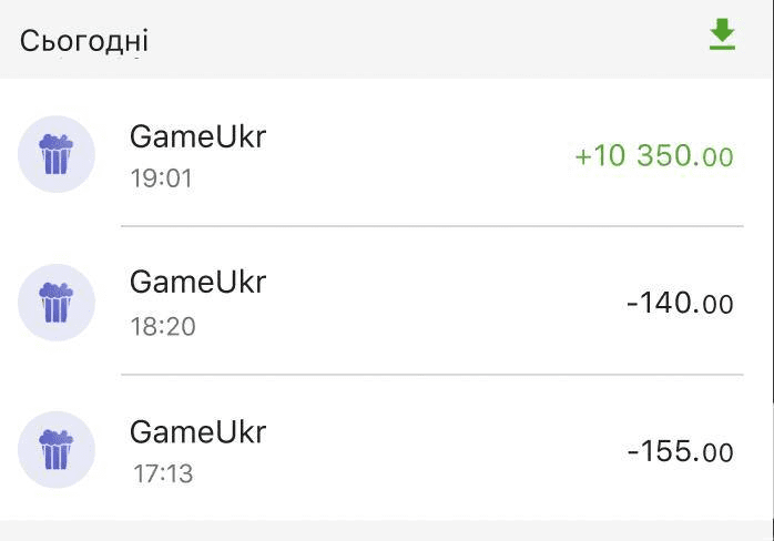 A forged screenshot from Ukraine’s PrivatBank app demonstrating deposits and payouts from a casino, used in ads & promotions to “prove the trustworthiness of the resource.”