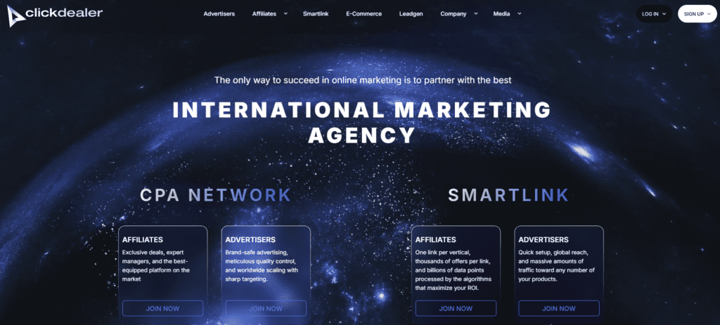 clickdealer homepage