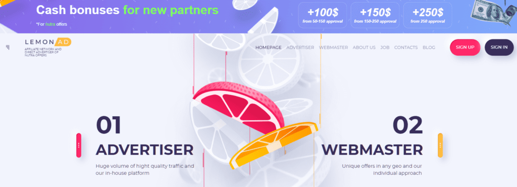 AffDays lemonad homepage