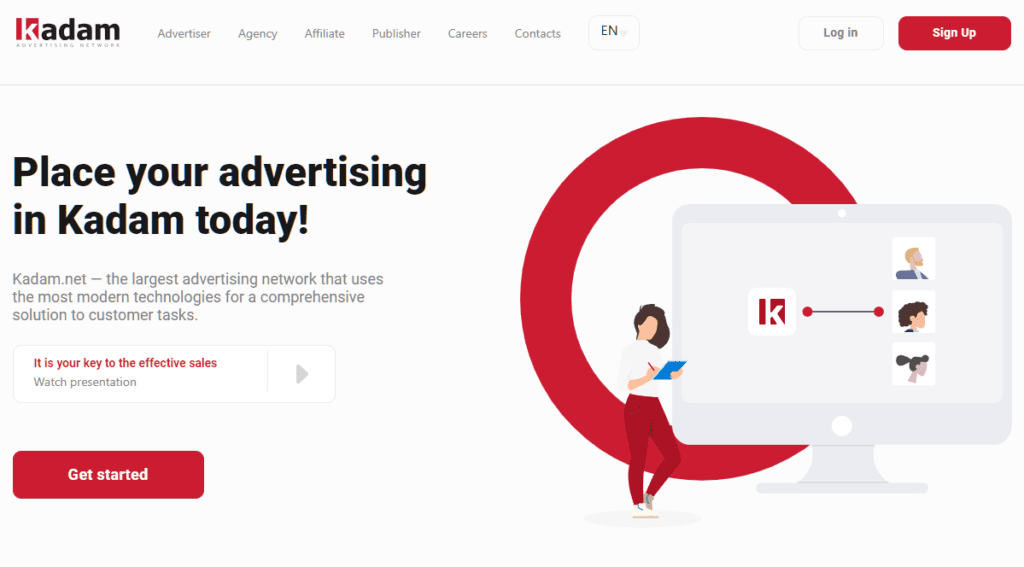 Homepage of an ad network