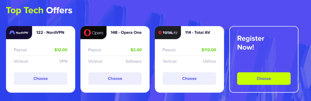 AffDays Examples of offers in a software network.