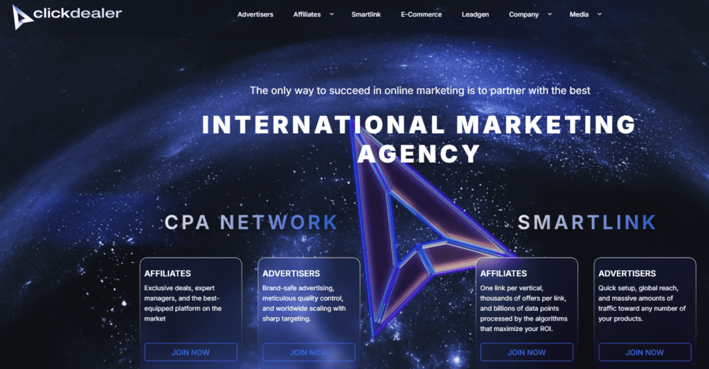 clickdealer homepage