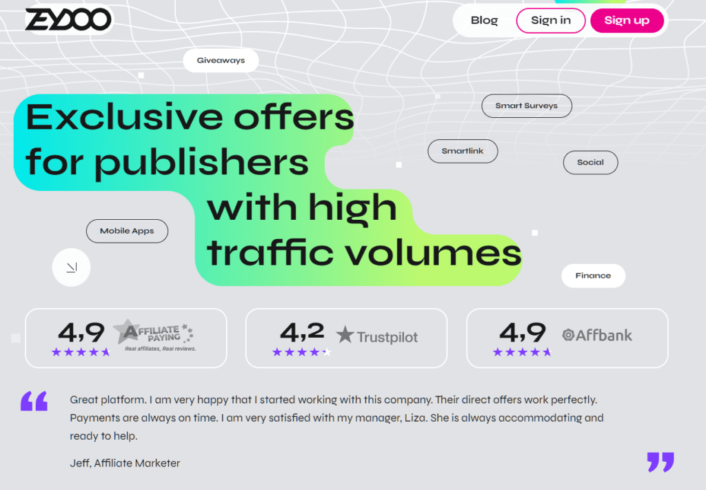 AffDays Example of a software affiliate network