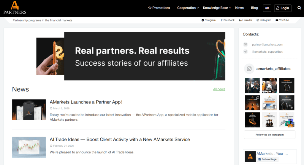 AffDays amarkets homepage screenshot