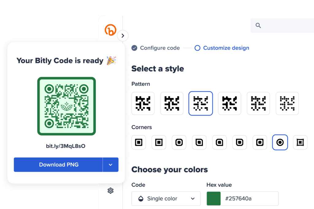 creating a QR code in Bitly